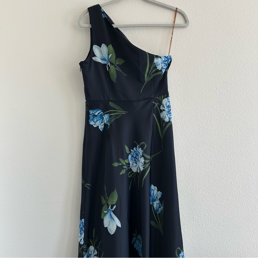 Sachin + Babi One-Shoulder Navy Floral Gown - Picture 6 of 10